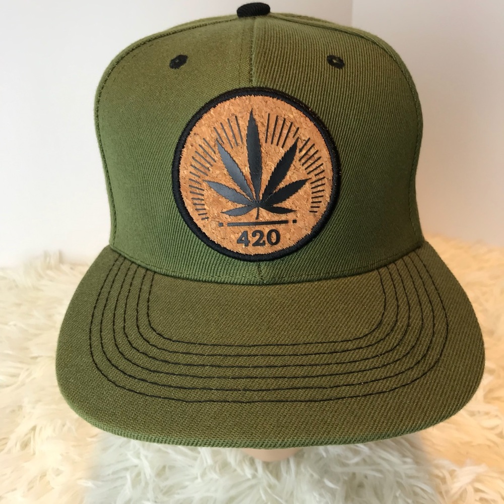 BIG BEAR 420 HIGH LIFE OLIVE GREEN SNAPBACK CAP